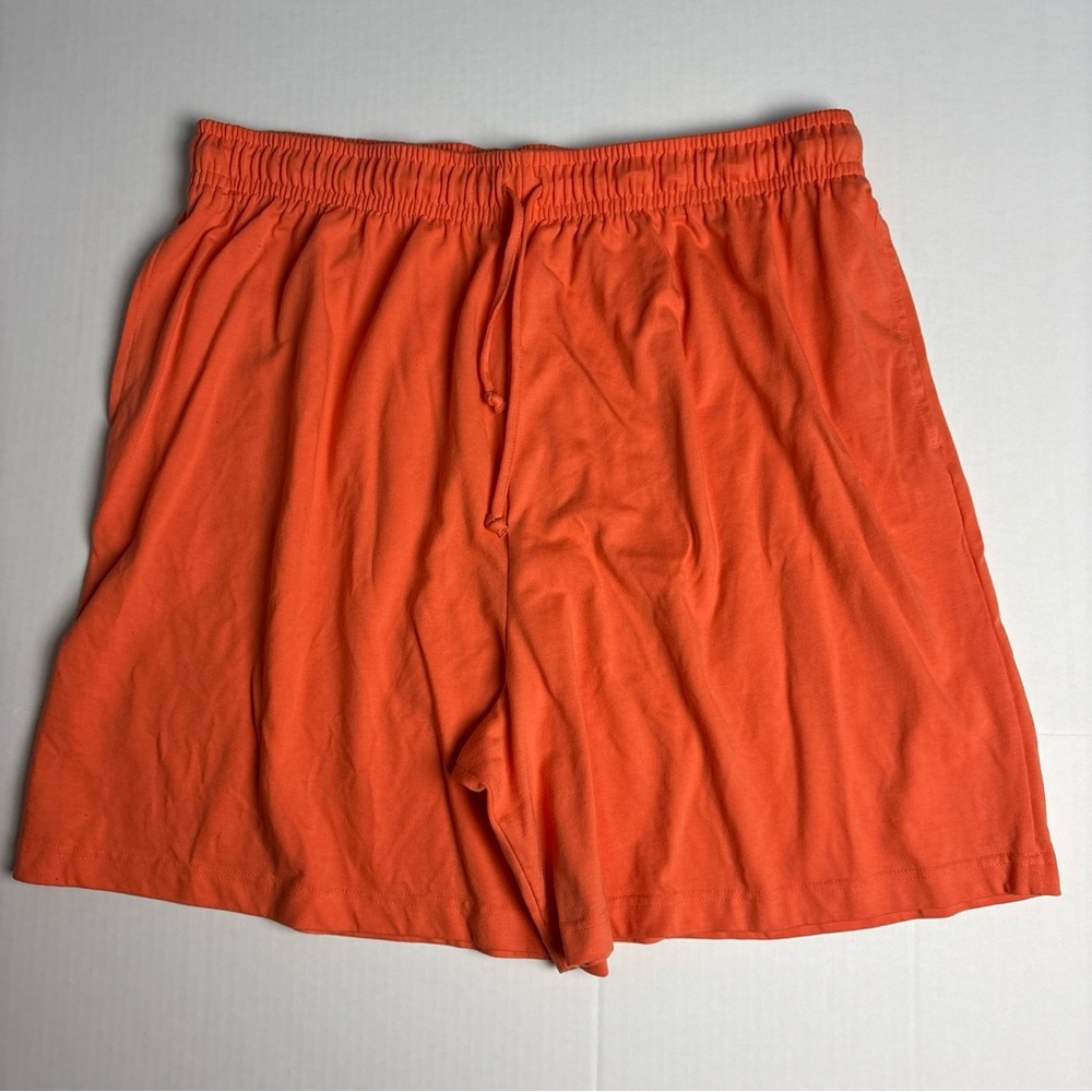 Carolina Colours Plus Women's 22W 24W Shorts Orange Elastic Waist Cotton Poly